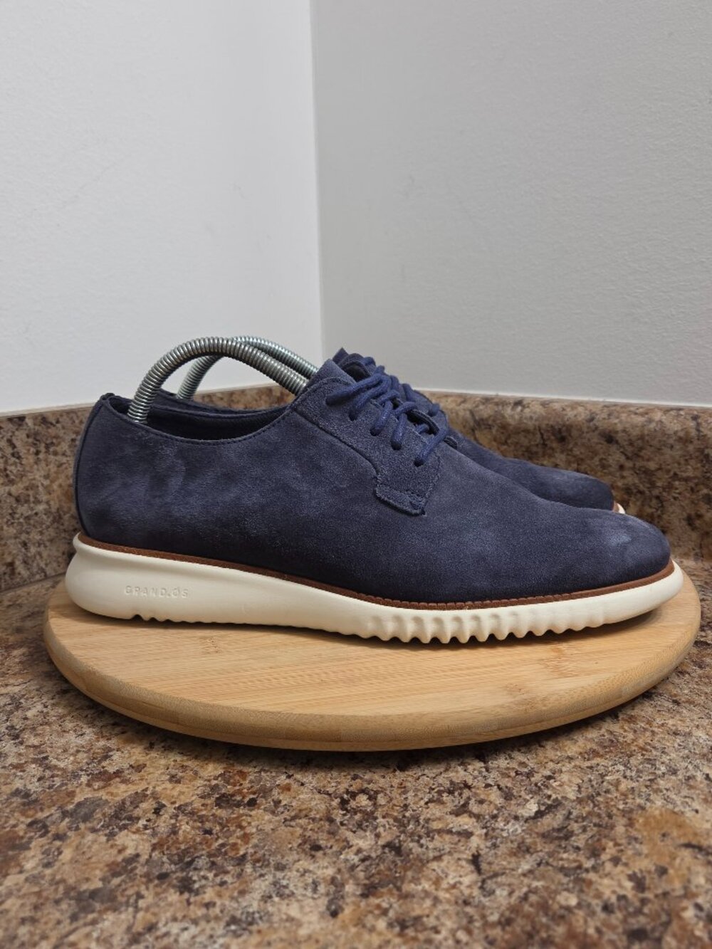 Cole Haan 2.Zerogrand Mens Blue Plain Toe Oxford Soft Leather Shoes Size 9